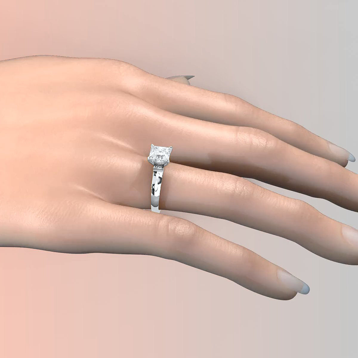 7g Contour Dome Solitaire Lab Grown Diamond IGI Certified Engagement Ring 5mm 1.00 Ctw.