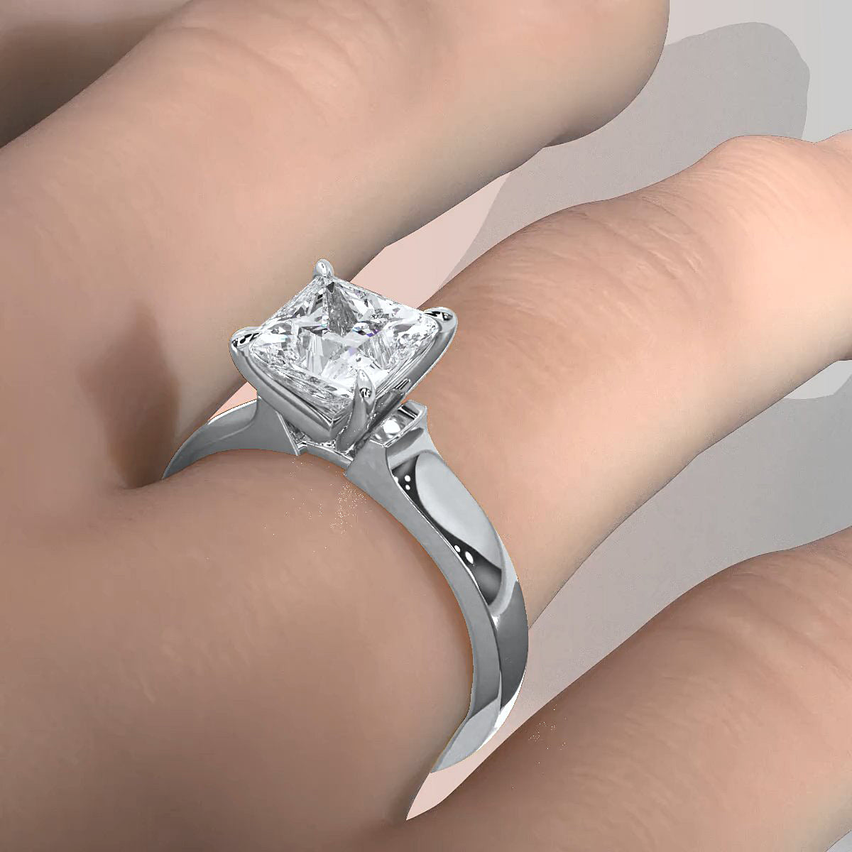 7g Contour Dome Solitaire Lab Grown Diamond IGI Certified Engagement Ring 5mm 1.00 Ctw.