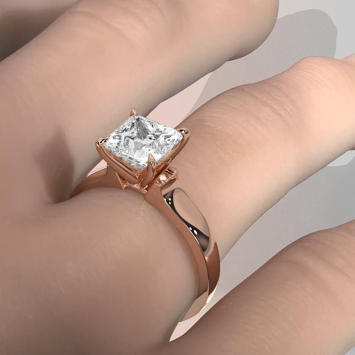 7g Contour Dome Solitaire Lab Grown Diamond IGI Certified Engagement Ring 5mm 1.00 Ctw.