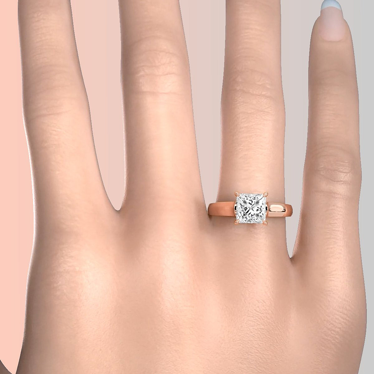 7g Contour Dome Solitaire Lab Grown Diamond IGI Certified Engagement Ring 5mm 1.00 Ctw.