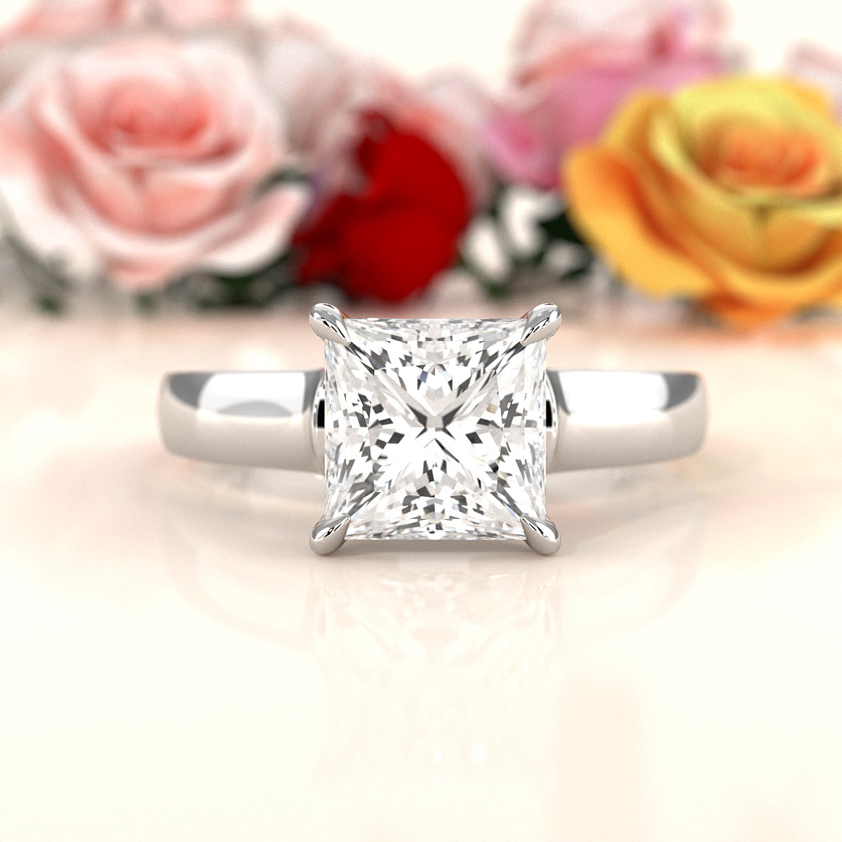 7g Contour Dome Solitaire Lab Grown Diamond IGI Certified Engagement Ring 5mm 1.00 Ctw.