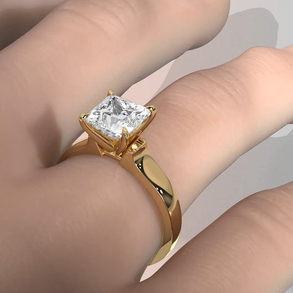 7g Contour Dome Solitaire Lab Grown Diamond IGI Certified Engagement Ring 5mm 1.00 Ctw.