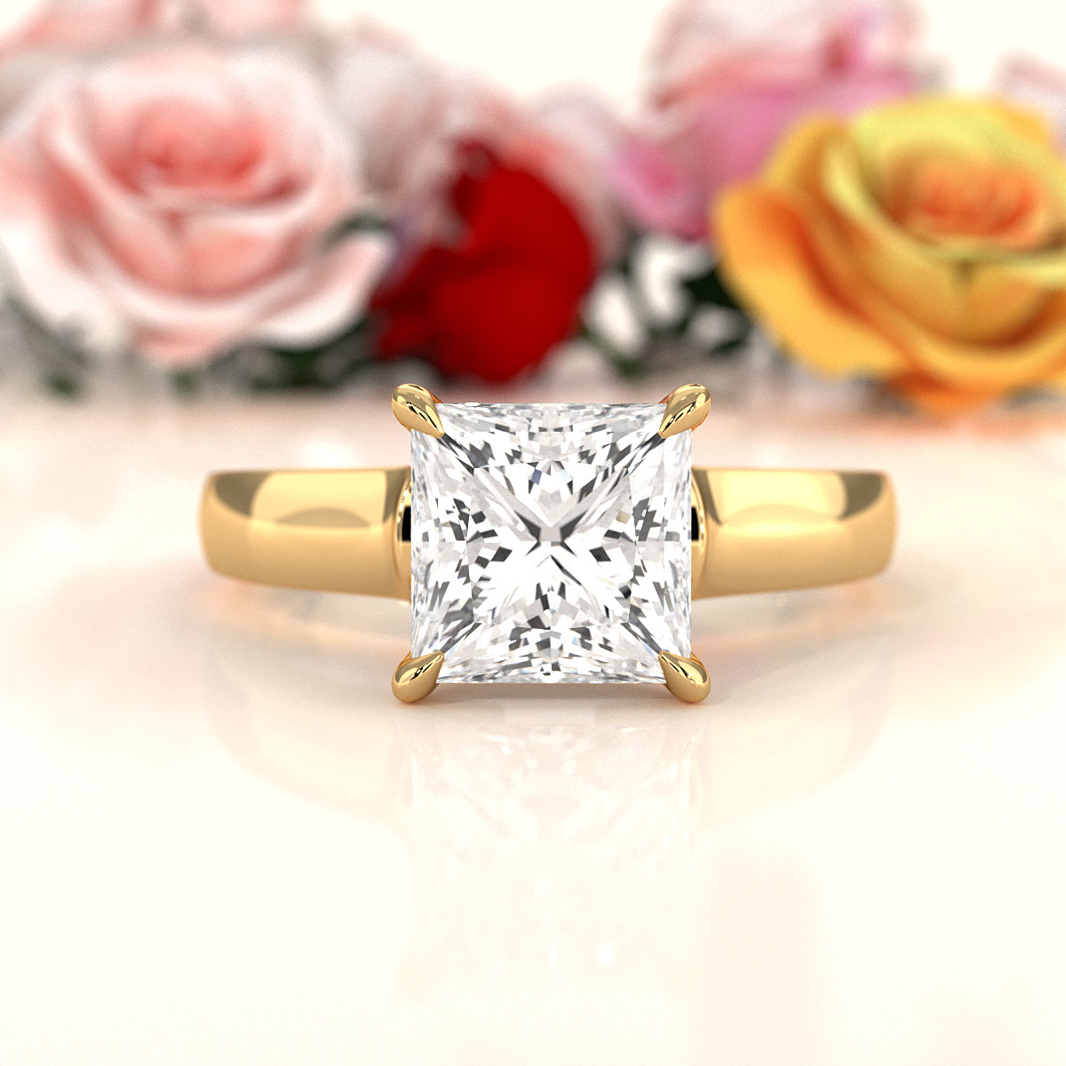 7g Contour Dome Solitaire Lab Grown Diamond IGI Certified Engagement Ring 5mm 1.00 Ctw.