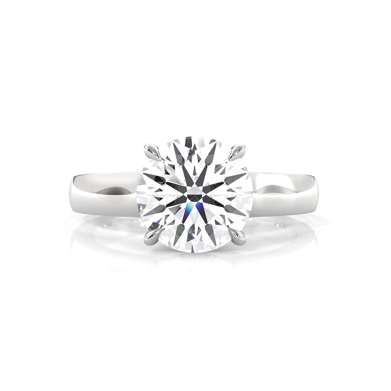 7g Contour Dome Solitaire Lab Grown Diamond IGI Certified Engagement Ring 5mm 1.00 Ctw.