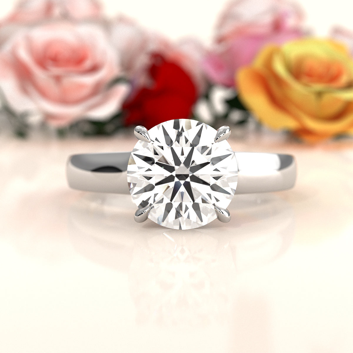 7g Contour Dome Solitaire Lab Grown Diamond IGI Certified Engagement Ring 5mm 1.00 Ctw.