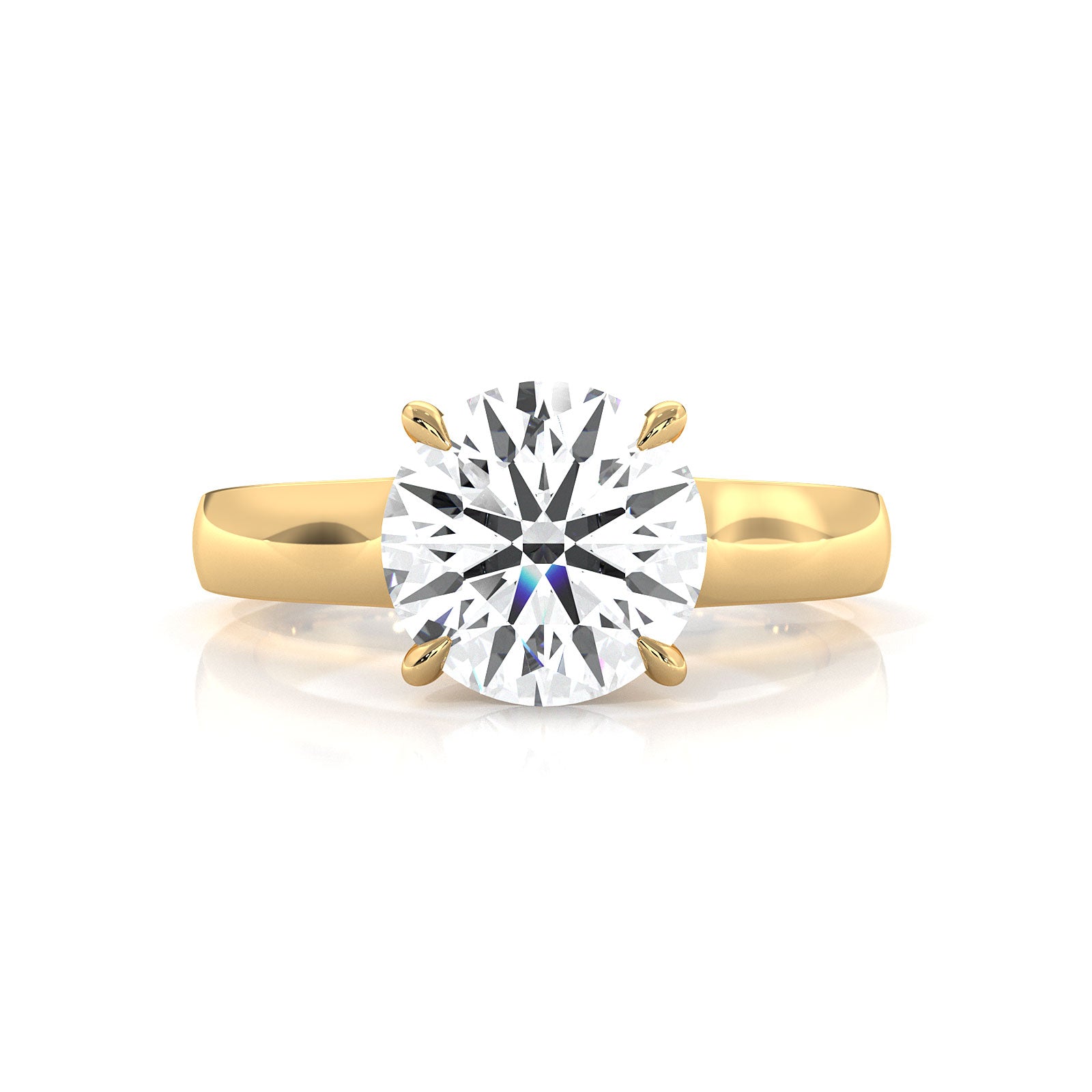 7g Contour Dome Solitaire Lab Grown Diamond IGI Certified Engagement Ring 5mm 1.00 Ctw.