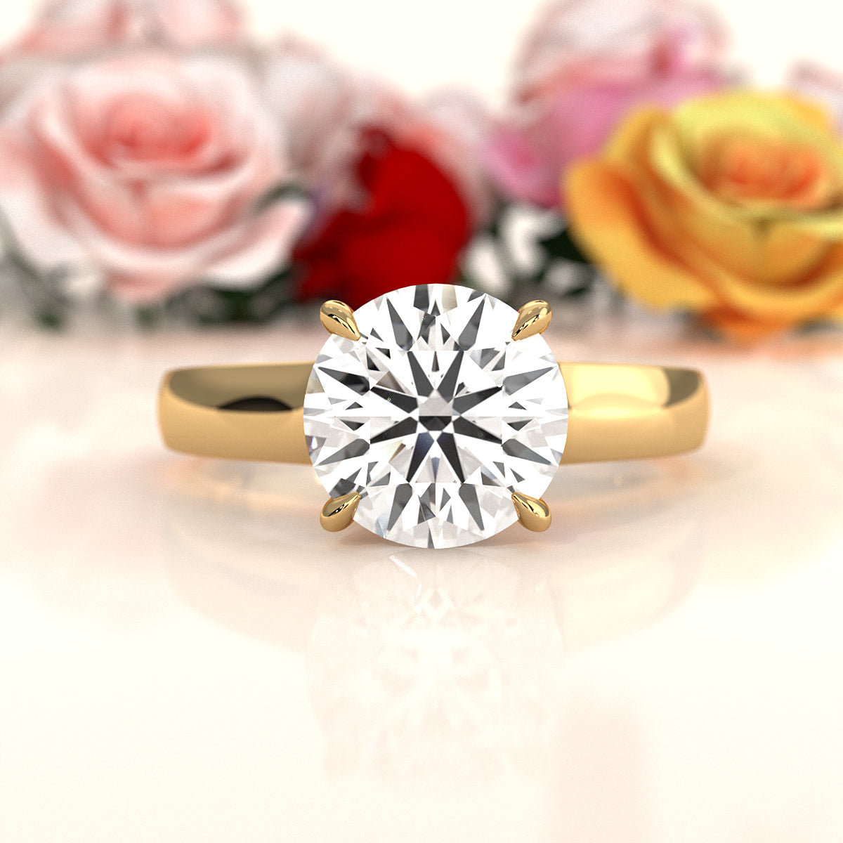 7g Contour Dome Solitaire Lab Grown Diamond IGI Certified Engagement Ring 5mm 1.00 Ctw.