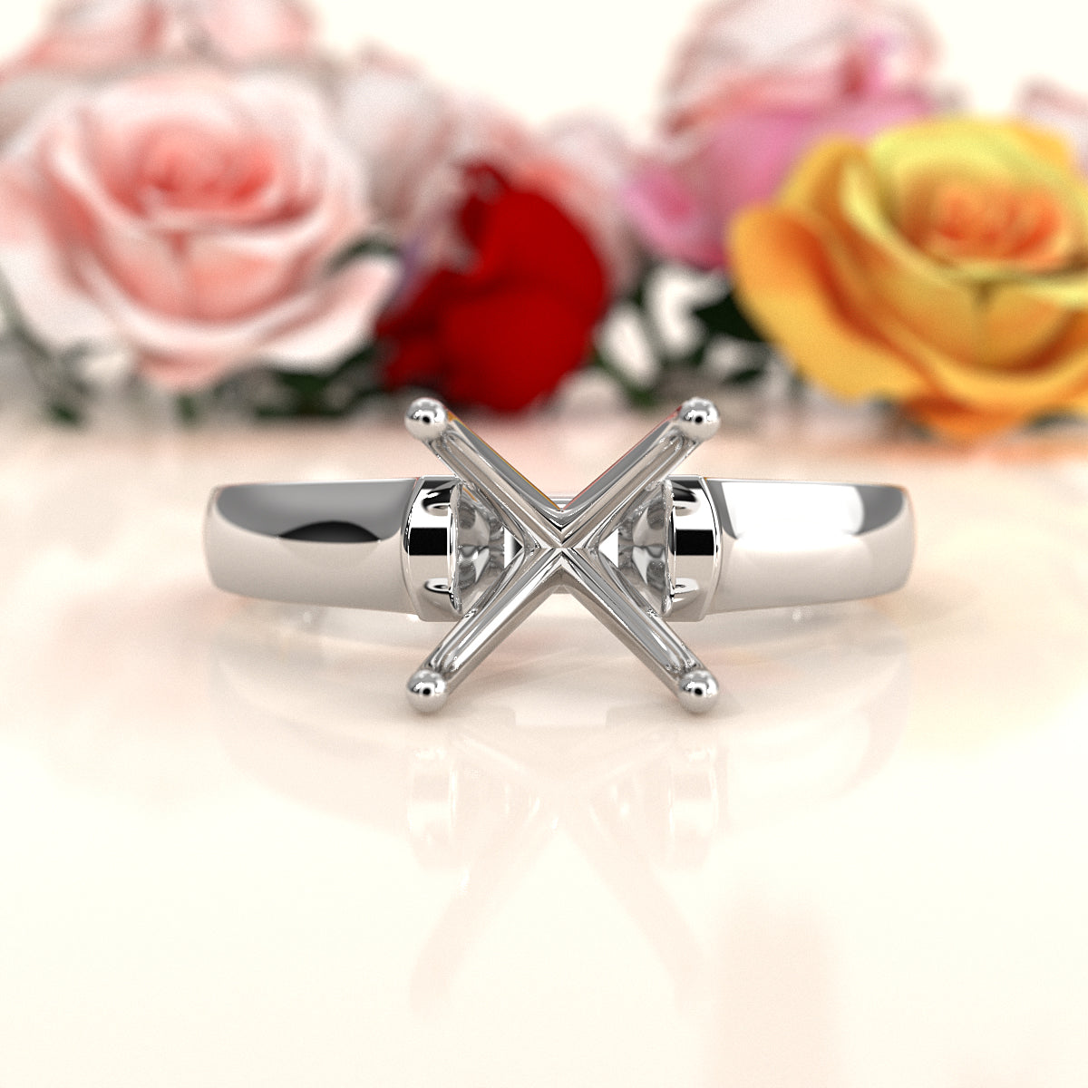 7g Contour Semi Mount Dome Solitaire Engagement Ring Setting 5mm