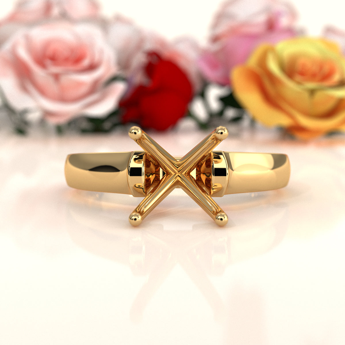 7g Contour Semi Mount Dome Solitaire Engagement Ring Setting 5mm