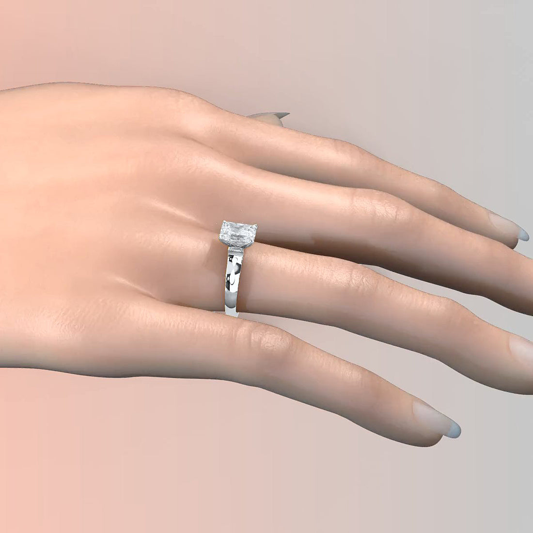 7g Contour Dome Solitaire Lab Grown Diamond IGI Certified Engagement Ring 5mm 1.00 Ctw.
