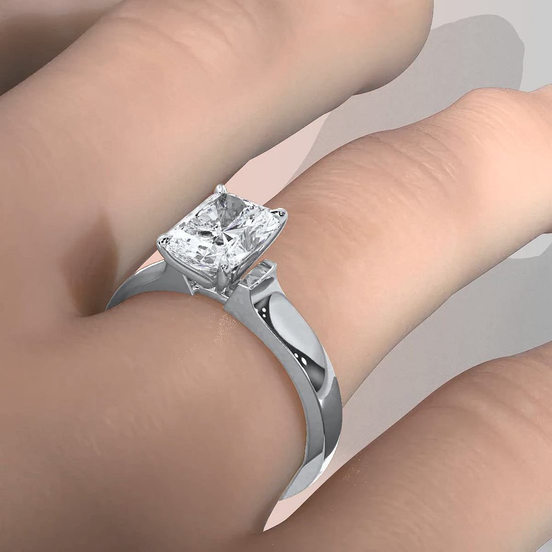 7g Contour Dome Solitaire Lab Grown Diamond IGI Certified Engagement Ring 5mm 1.00 Ctw.