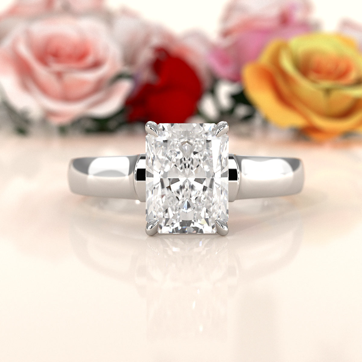 7g Contour Dome Solitaire Lab Grown Diamond IGI Certified Engagement Ring 5mm 1.00 Ctw.