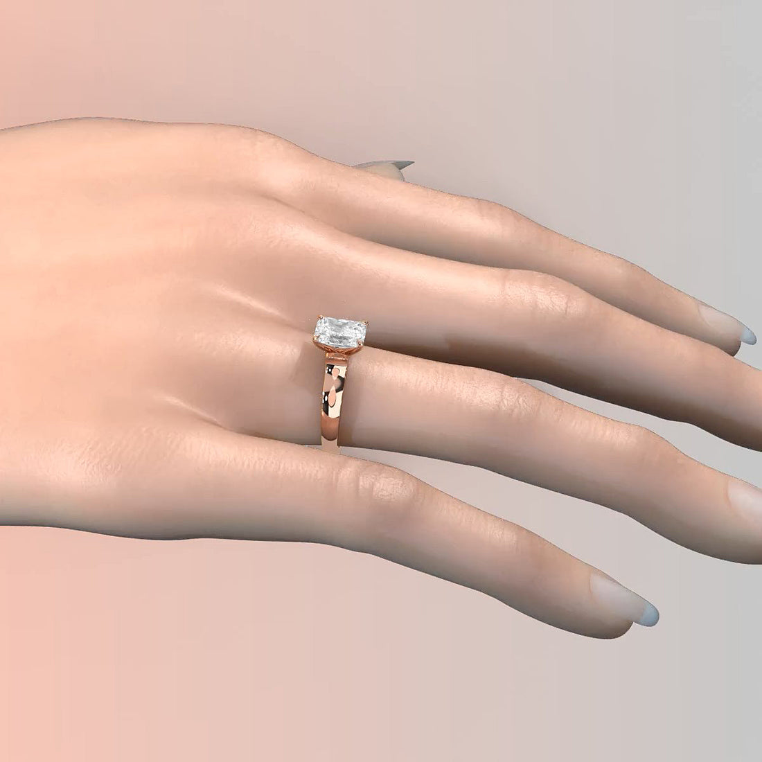 7g Contour Dome Solitaire Lab Grown Diamond IGI Certified Engagement Ring 5mm 1.00 Ctw.