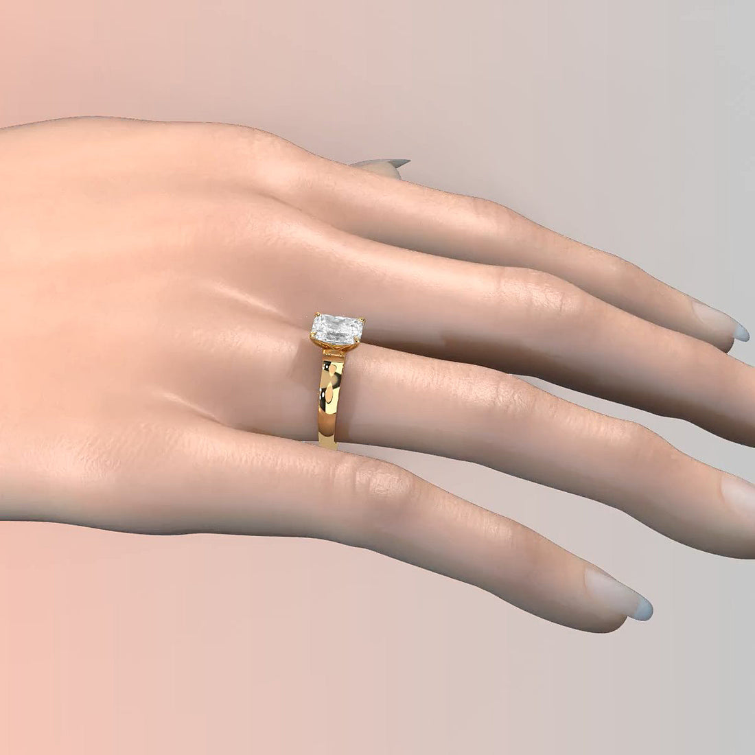 7g Contour Dome Solitaire Lab Grown Diamond IGI Certified Engagement Ring 5mm 1.00 Ctw.