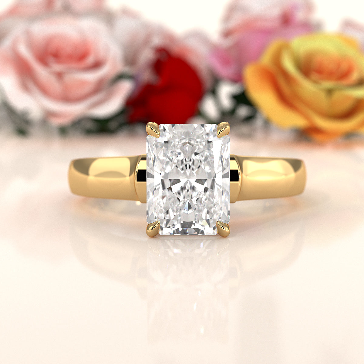 7g Contour Dome Solitaire Lab Grown Diamond IGI Certified Engagement Ring 5mm 1.00 Ctw.