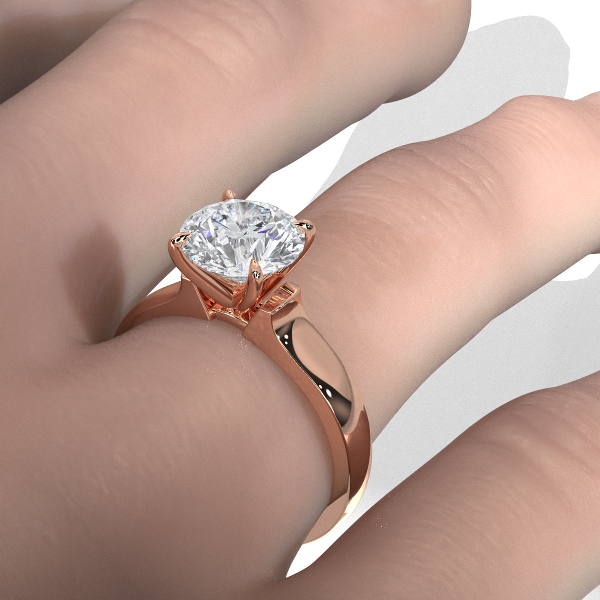 7g Contour Dome Solitaire Lab Grown Diamond IGI Certified Engagement Ring 5mm 1.00 Ctw.