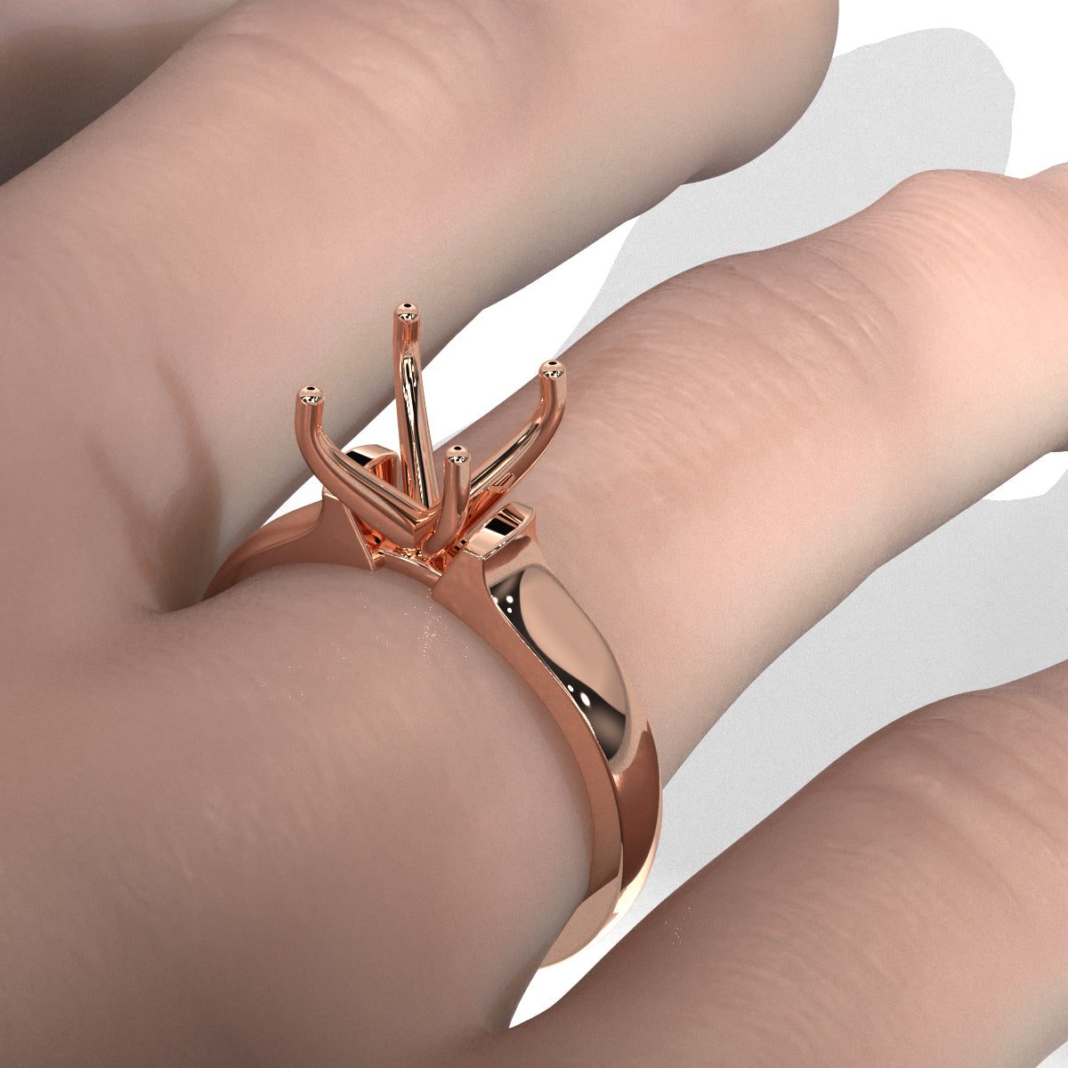 7g Contour Semi Mount Dome Solitaire Engagement Ring Setting 5mm