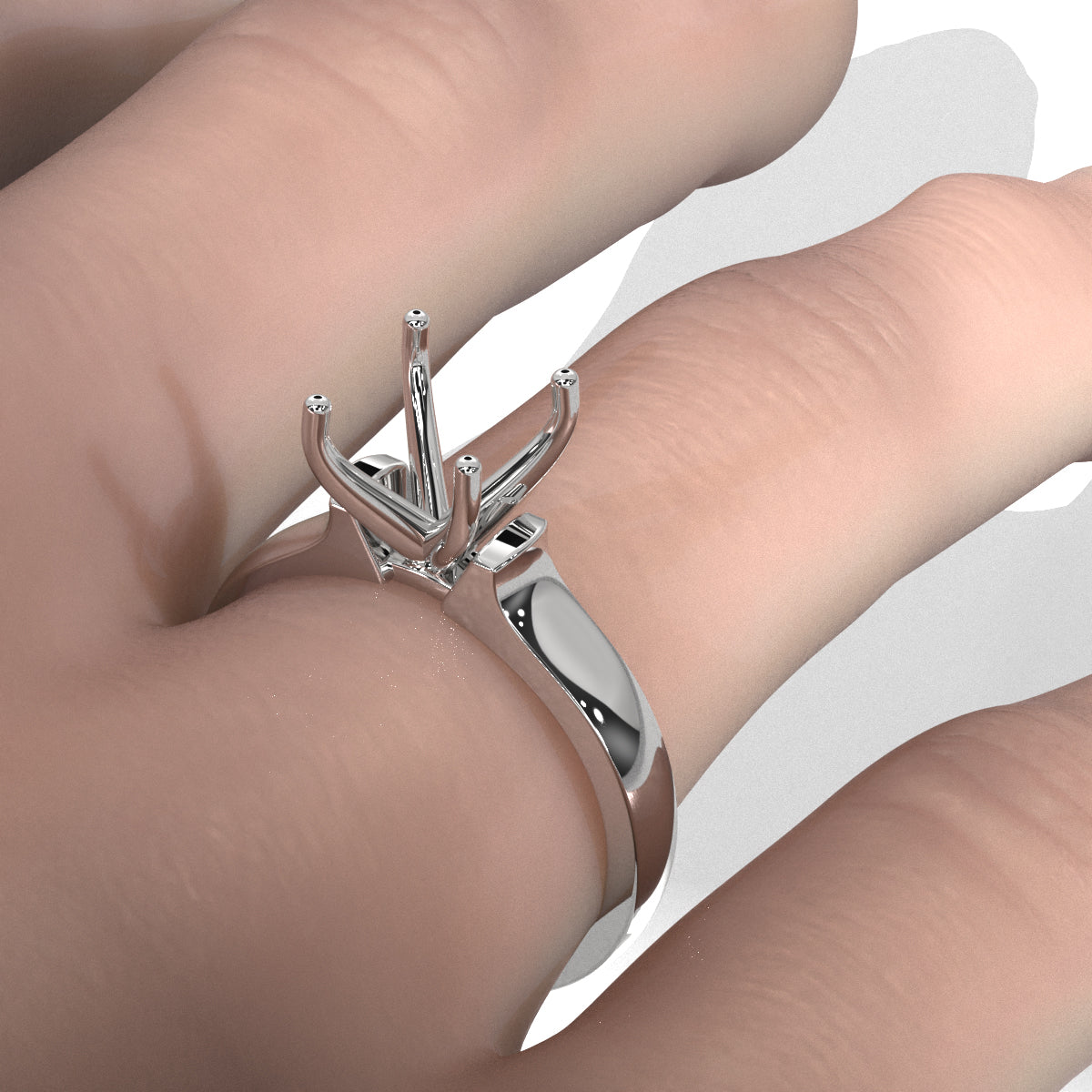 7g Contour Semi Mount Dome Solitaire Engagement Ring Setting 5mm