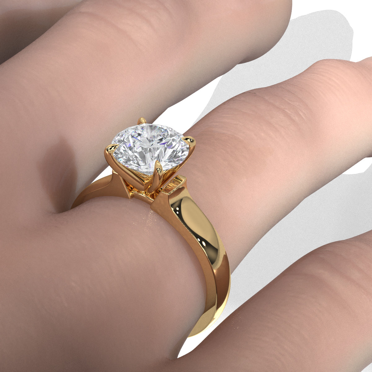 7g Contour Dome Solitaire Lab Grown Diamond IGI Certified Engagement Ring 5mm 1.00 Ctw.