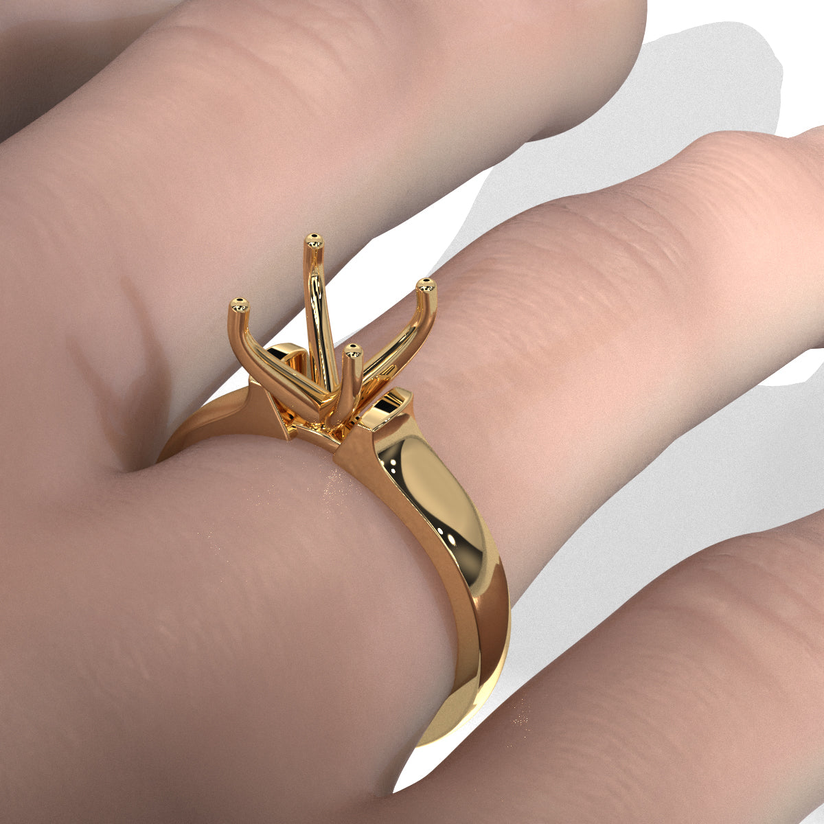 7g Contour Semi Mount Dome Solitaire Engagement Ring Setting 5mm