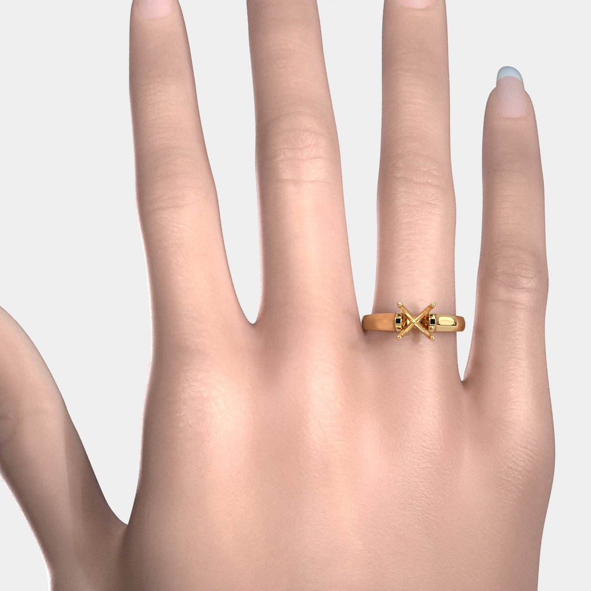 7g Contour Semi Mount Dome Solitaire Engagement Ring Setting 5mm