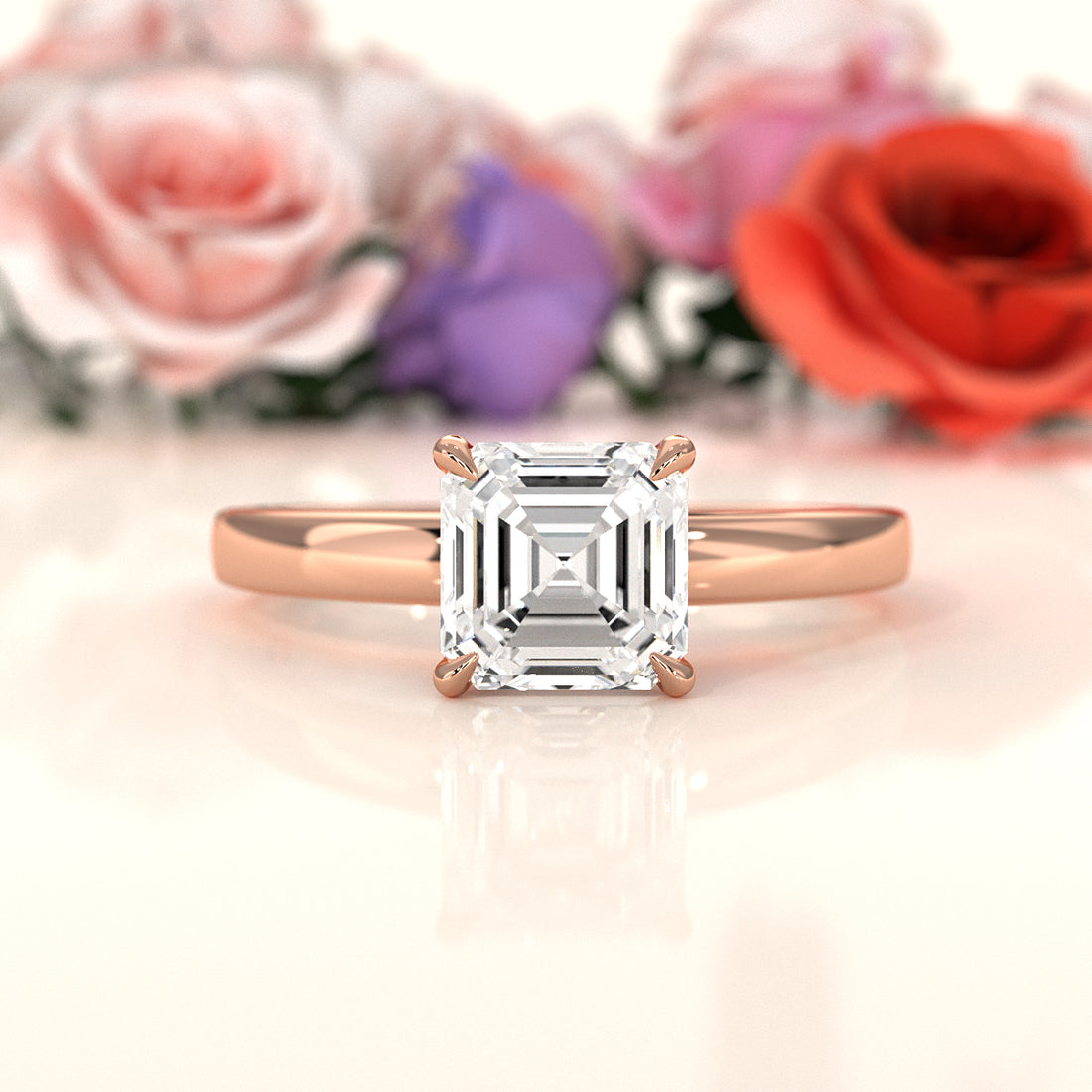 5g Lab Grown Diamond IGI Certified Flat Edge Solitaire Engagement Ring 3mm Setting 1.00 Ctw.