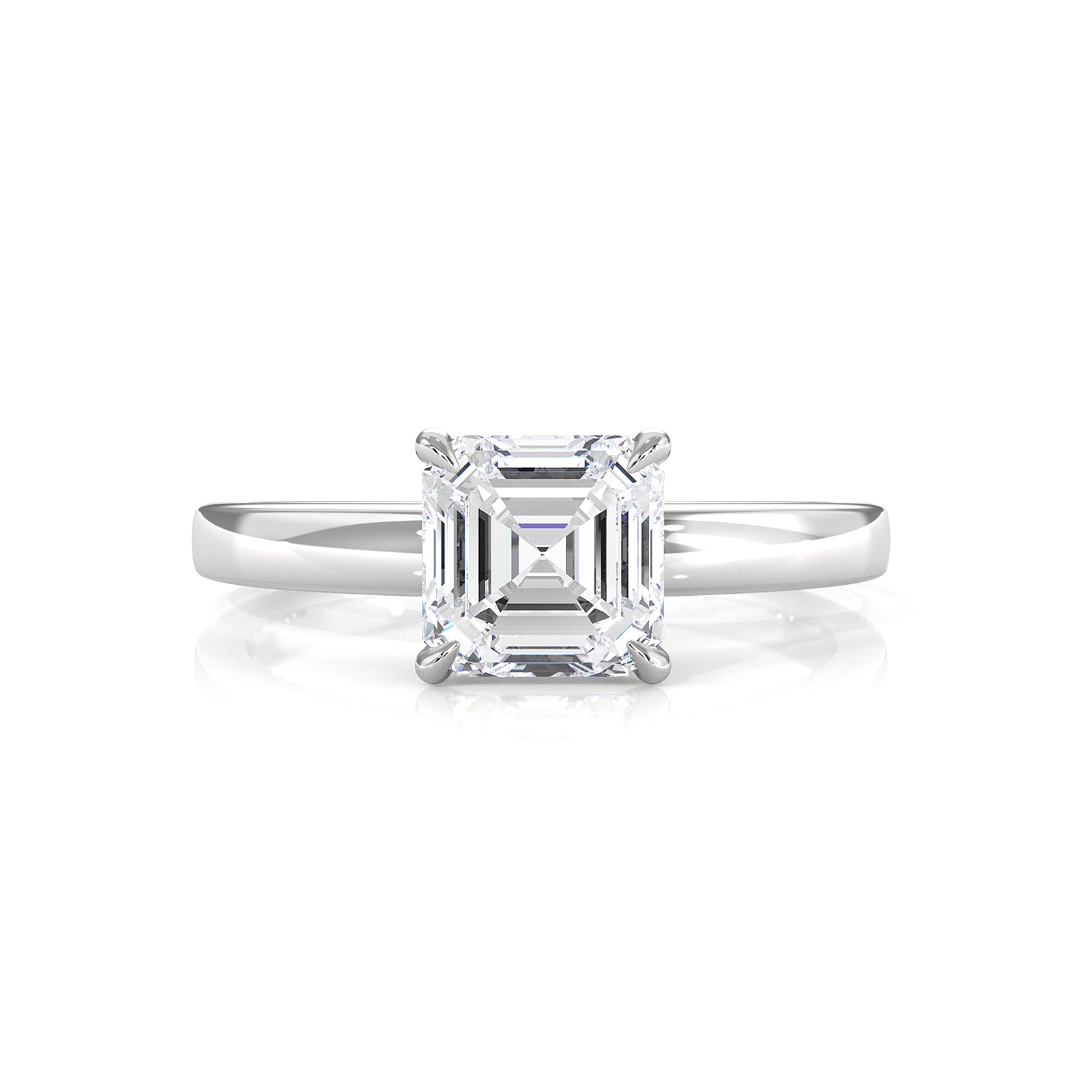 5g Lab Grown Diamond IGI Certified Flat Edge Solitaire Engagement Ring 3mm Setting 1.00 Ctw.