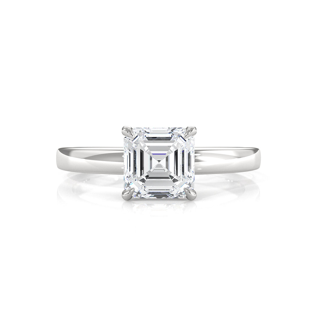 5g Lab Grown Diamond IGI Certified Flat Edge Solitaire Engagement Ring 3mm Setting 1.00 Ctw.