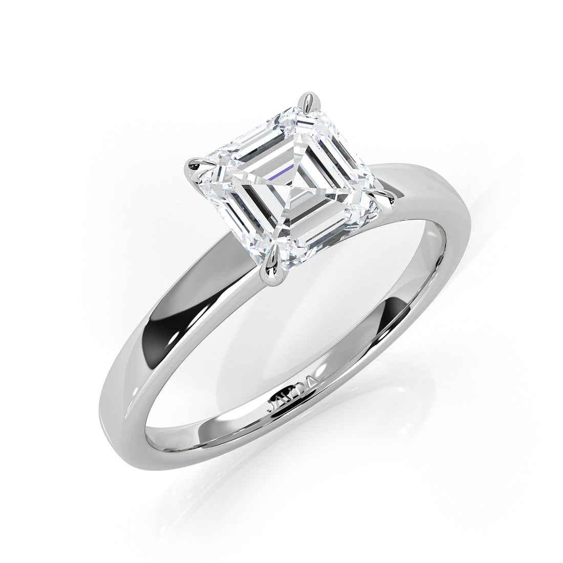 5g Lab Grown Diamond IGI Certified Flat Edge Solitaire Engagement Ring 3mm Setting 1.00 Ctw.