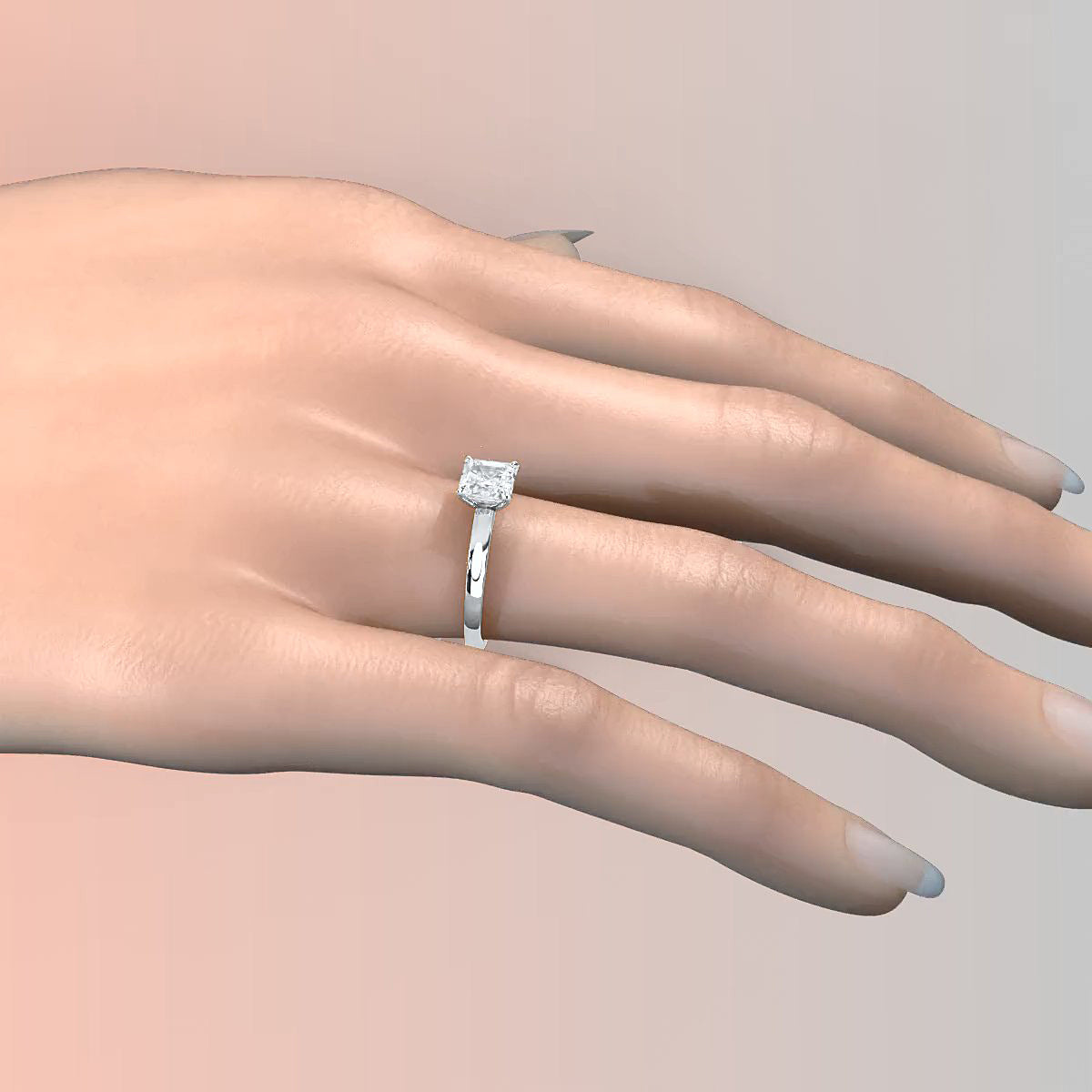 5g Lab Grown Diamond IGI Certified Flat Edge Solitaire Engagement Ring 3mm Setting 1.00 Ctw.