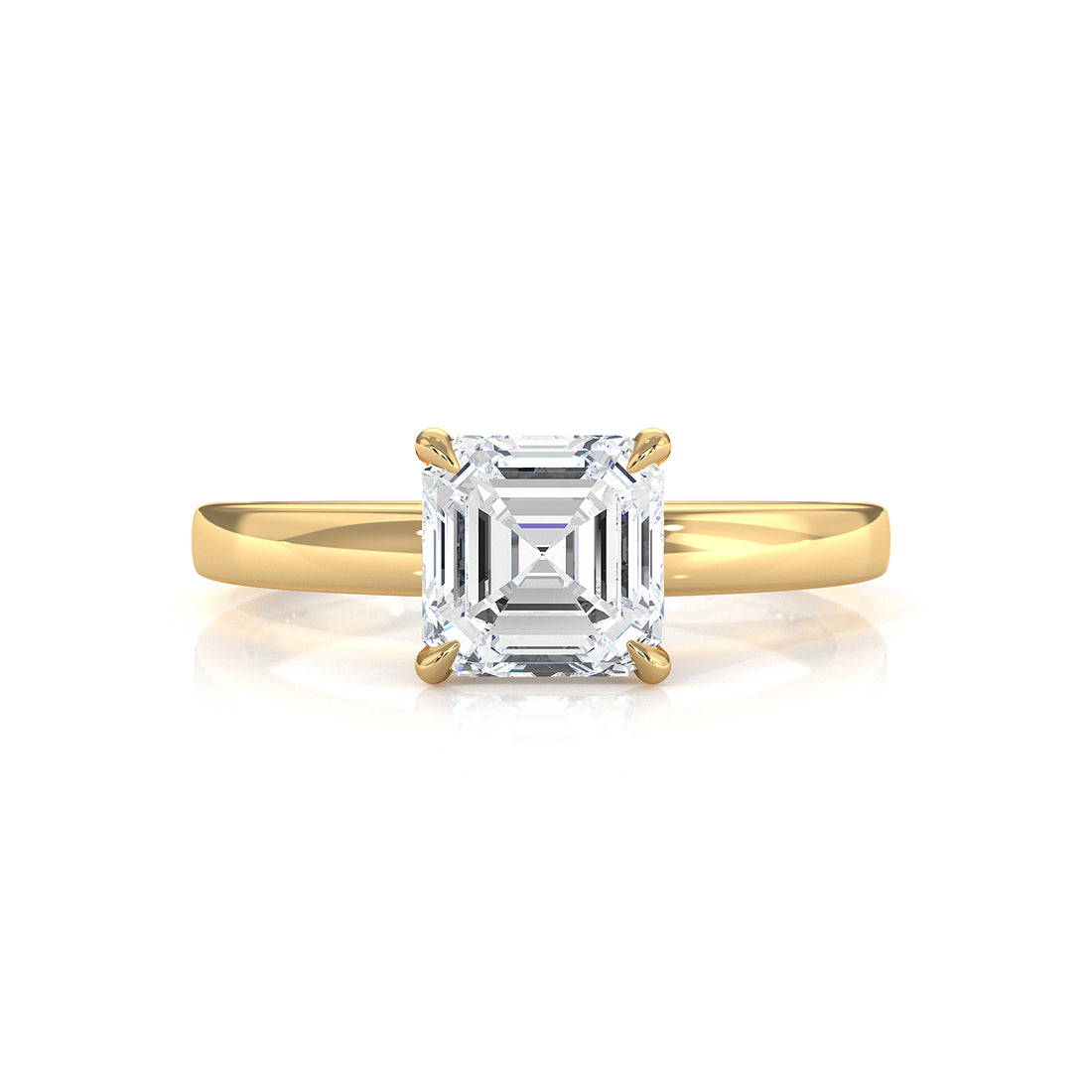 5g Lab Grown Diamond IGI Certified Flat Edge Solitaire Engagement Ring 3mm Setting 1.00 Ctw.