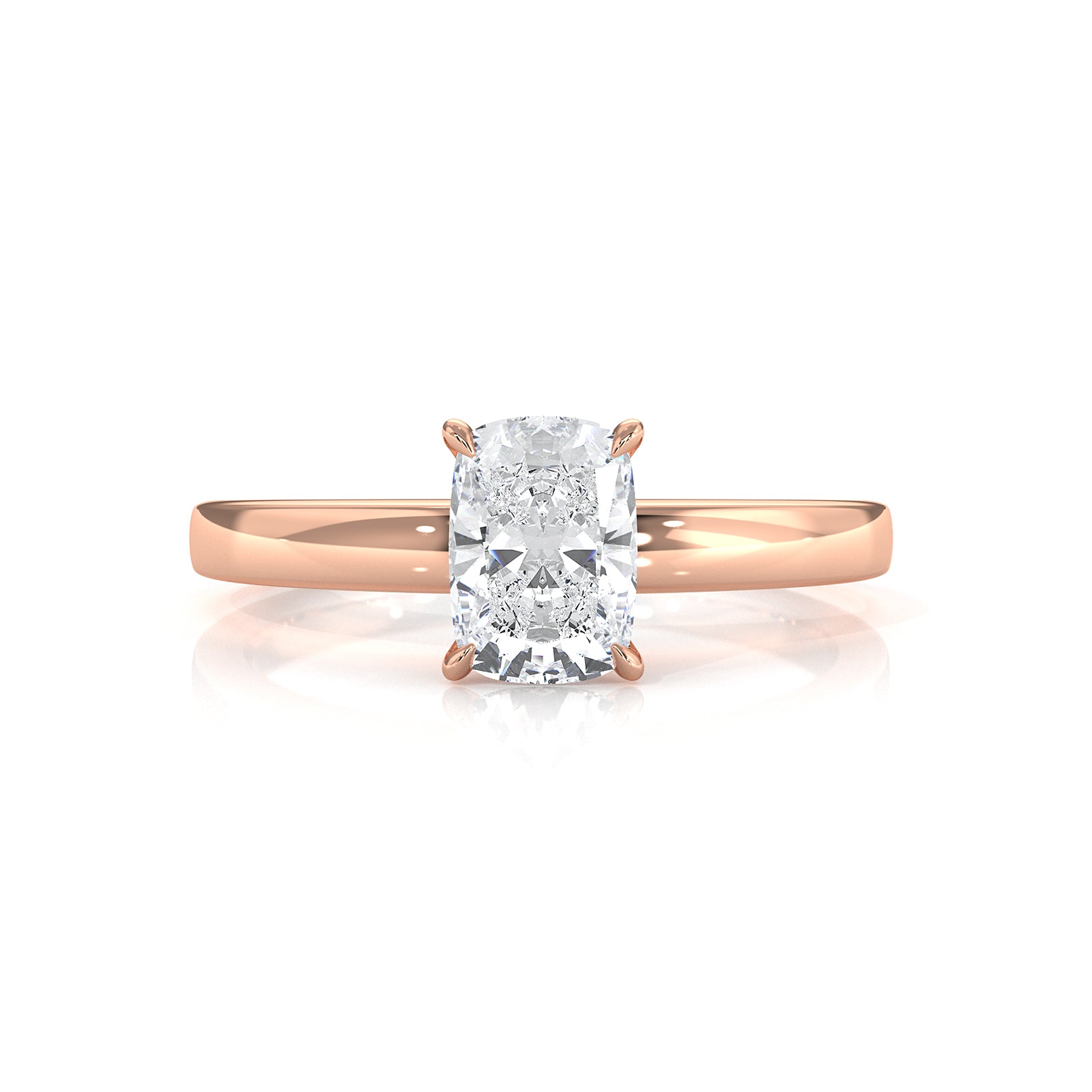 5g Lab Grown Diamond IGI Certified Flat Edge Solitaire Engagement Ring 3mm Setting 1.00 Ctw.