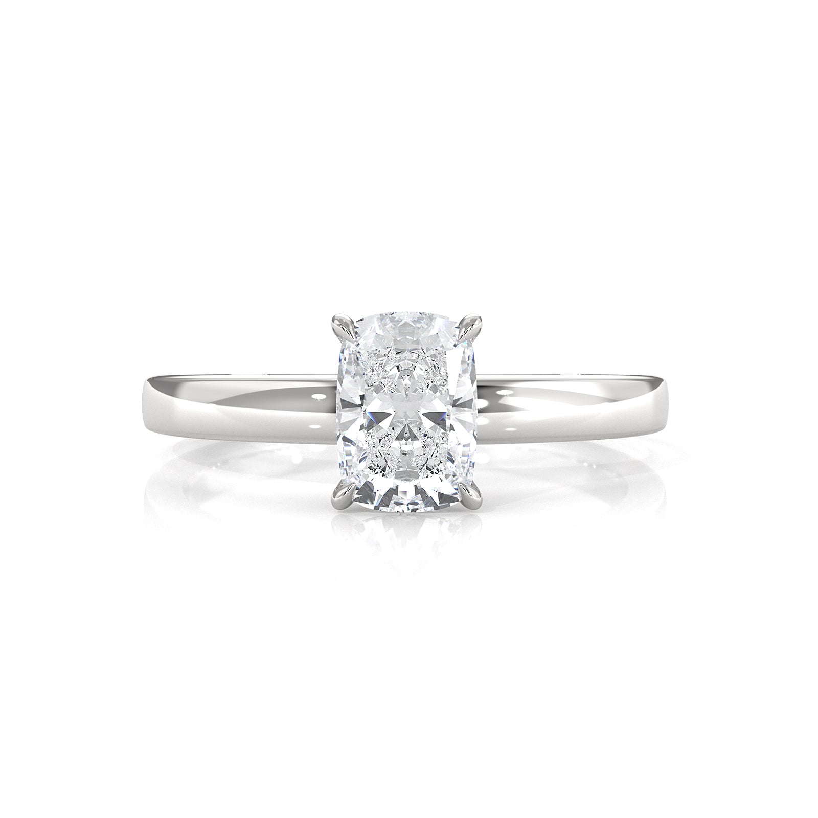 5g Lab Grown Diamond IGI Certified Flat Edge Solitaire Engagement Ring 3mm Setting 1.00 Ctw.