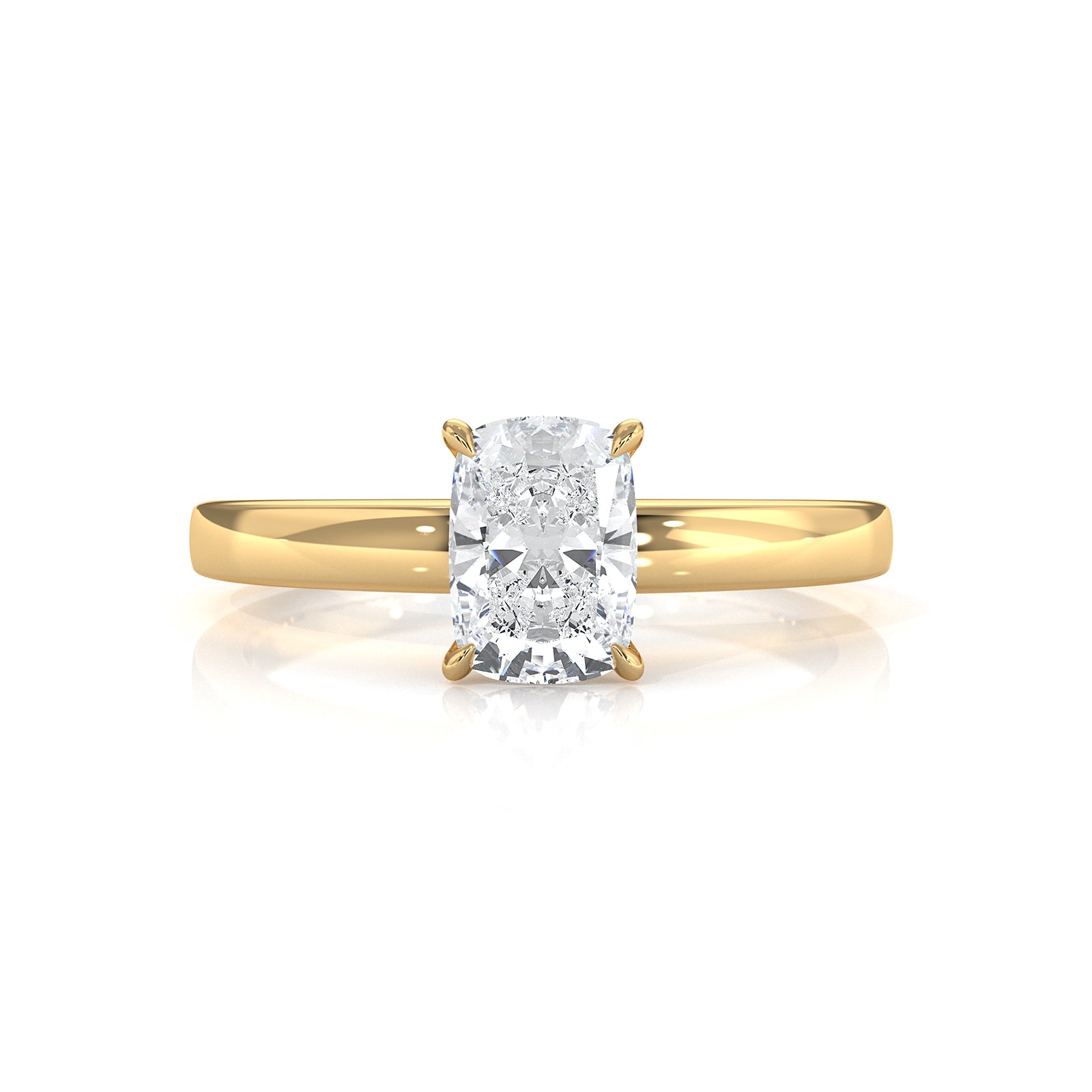 5g Lab Grown Diamond IGI Certified Flat Edge Solitaire Engagement Ring 3mm Setting 1.00 Ctw.