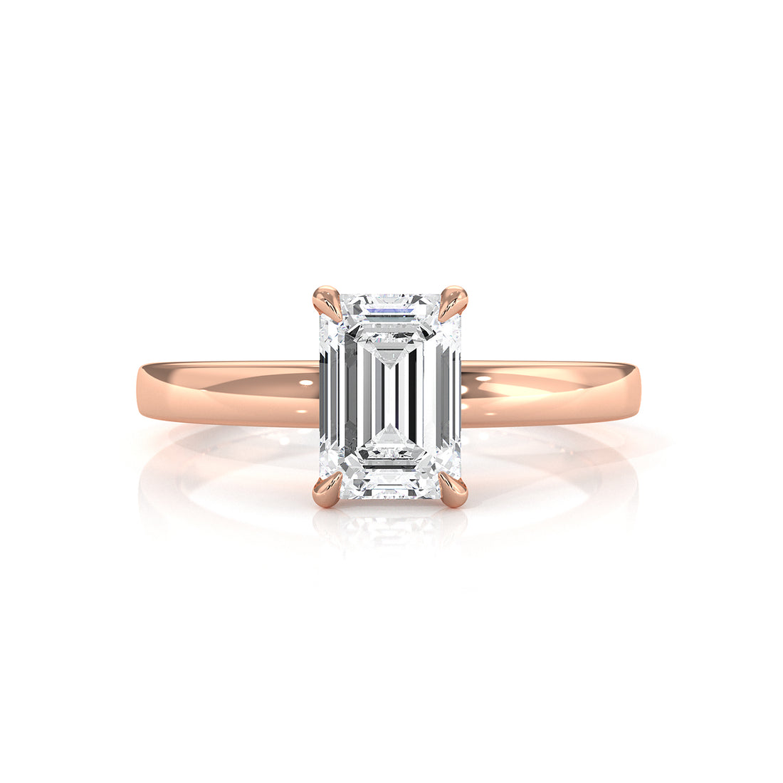 5g Lab Grown Diamond IGI Certified Flat Edge Solitaire Engagement Ring 3mm Setting 1.00 Ctw.