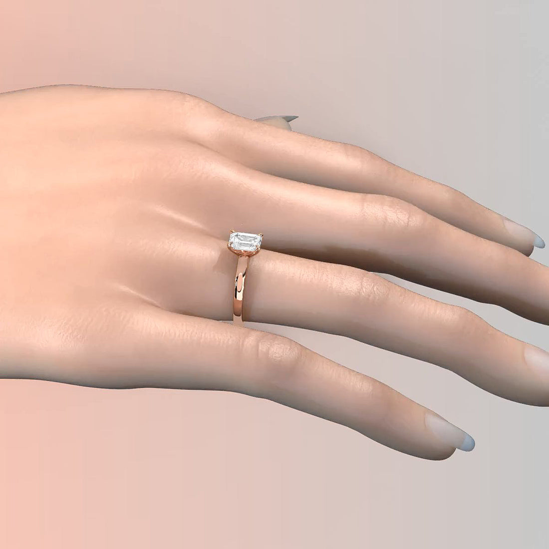 5g Lab Grown Diamond IGI Certified Flat Edge Solitaire Engagement Ring 3mm Setting 1.00 Ctw.