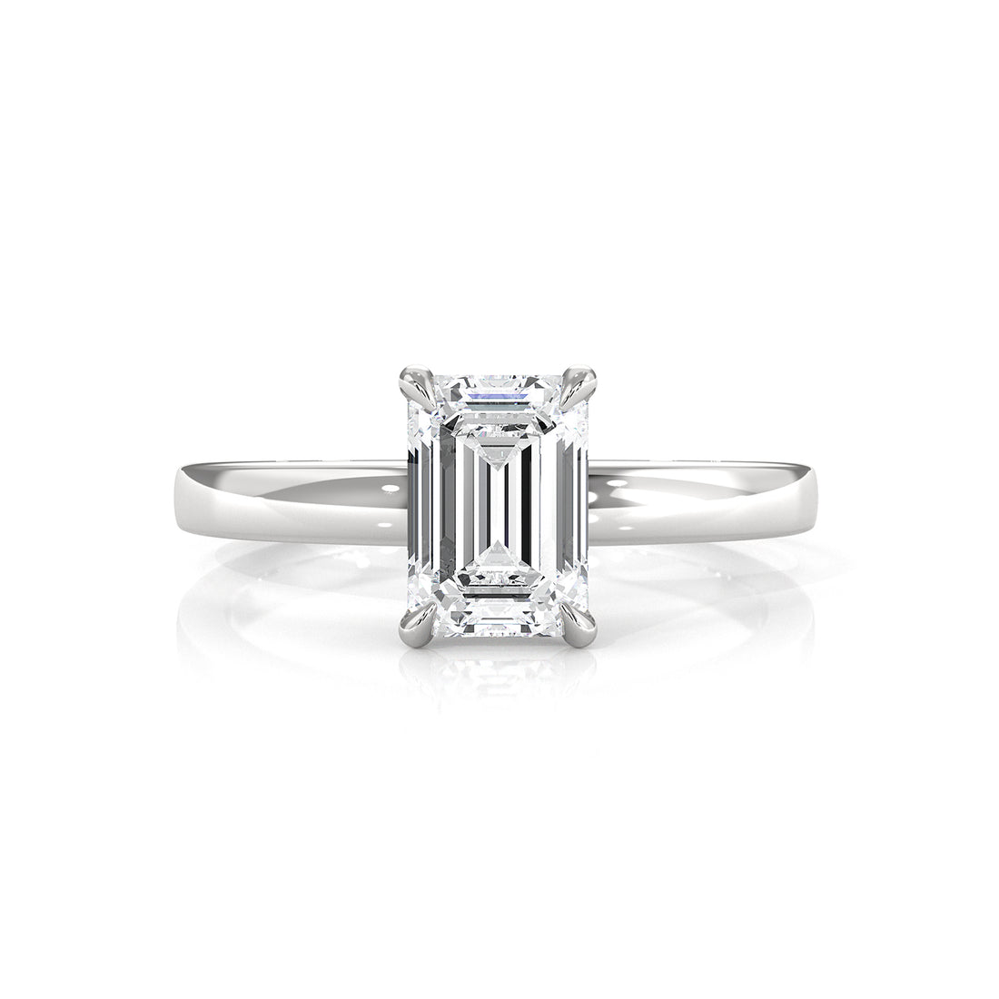 5g Lab Grown Diamond IGI Certified Flat Edge Solitaire Engagement Ring 3mm Setting 1.00 Ctw.
