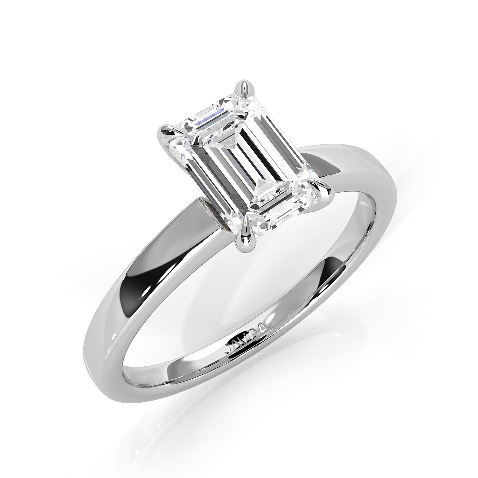 5g Lab Grown Diamond IGI Certified Flat Edge Solitaire Engagement Ring 3mm Setting 1.00 Ctw.