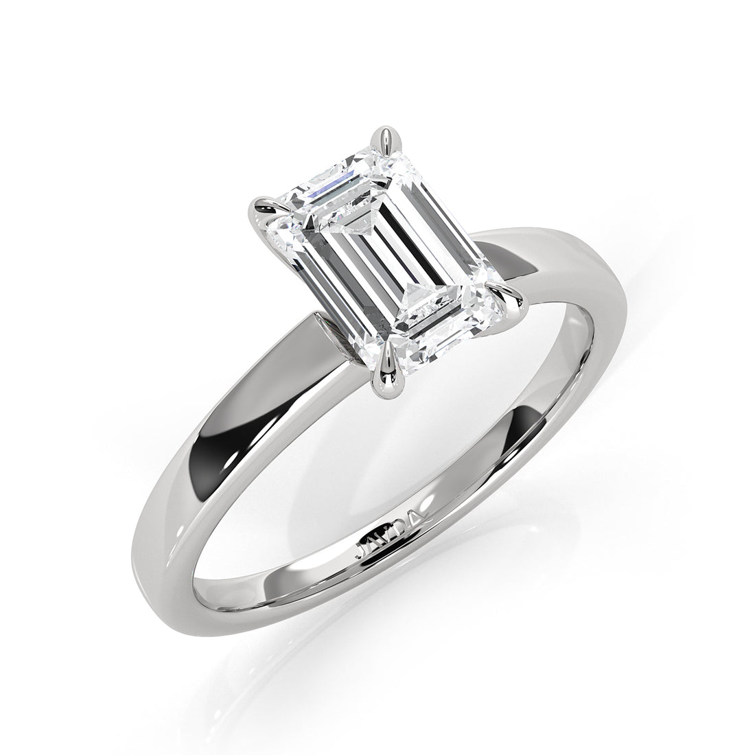 5g Lab Grown Diamond IGI Certified Flat Edge Solitaire Engagement Ring 3mm Setting 1.00 Ctw.