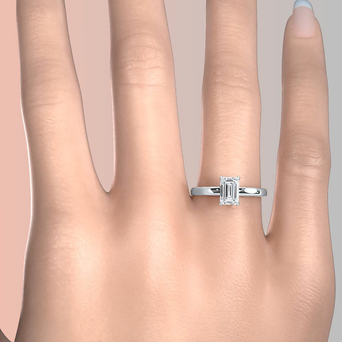 5g Lab Grown Diamond IGI Certified Flat Edge Solitaire Engagement Ring 3mm Setting 1.00 Ctw.