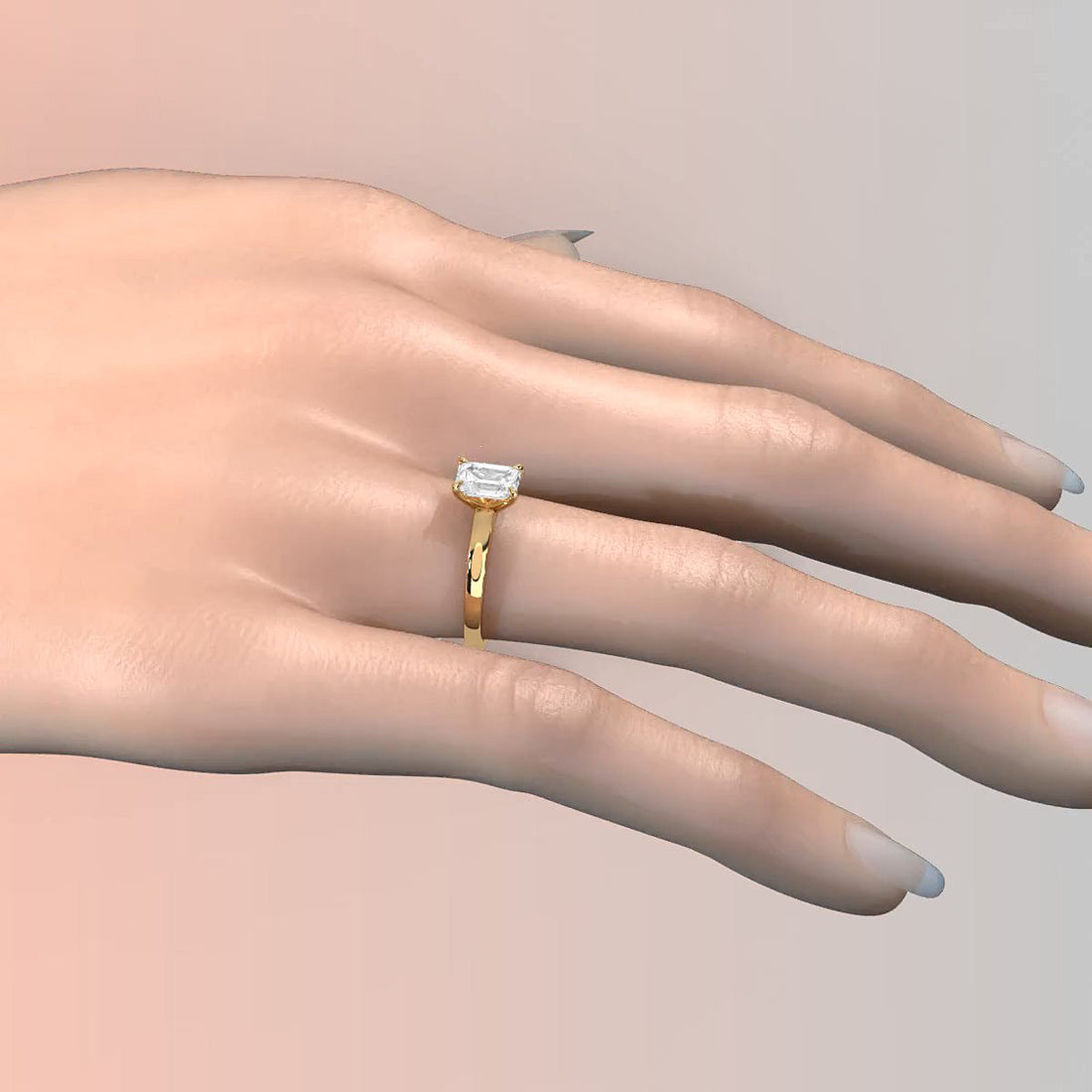 5g Lab Grown Diamond IGI Certified Flat Edge Solitaire Engagement Ring 3mm Setting 1.00 Ctw.