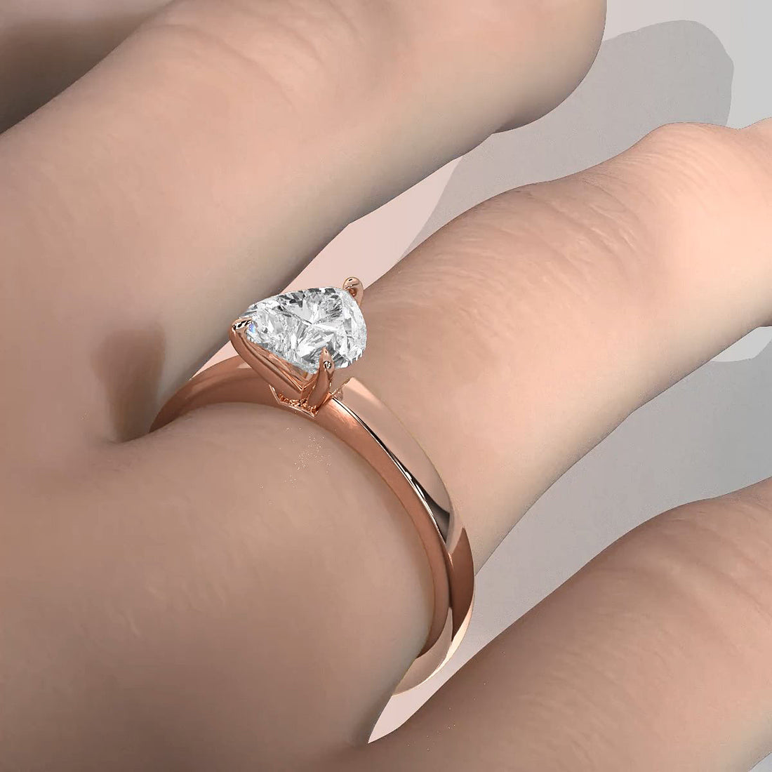 5g Lab Grown Diamond IGI Certified Flat Edge Solitaire Engagement Ring 3mm Setting 1.00 Ctw.