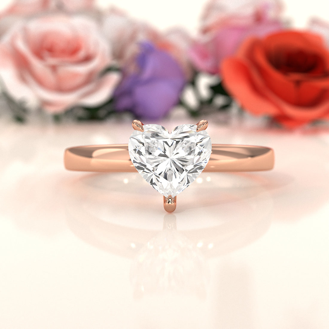 5g Lab Grown Diamond IGI Certified Flat Edge Solitaire Engagement Ring 3mm Setting 1.00 Ctw.