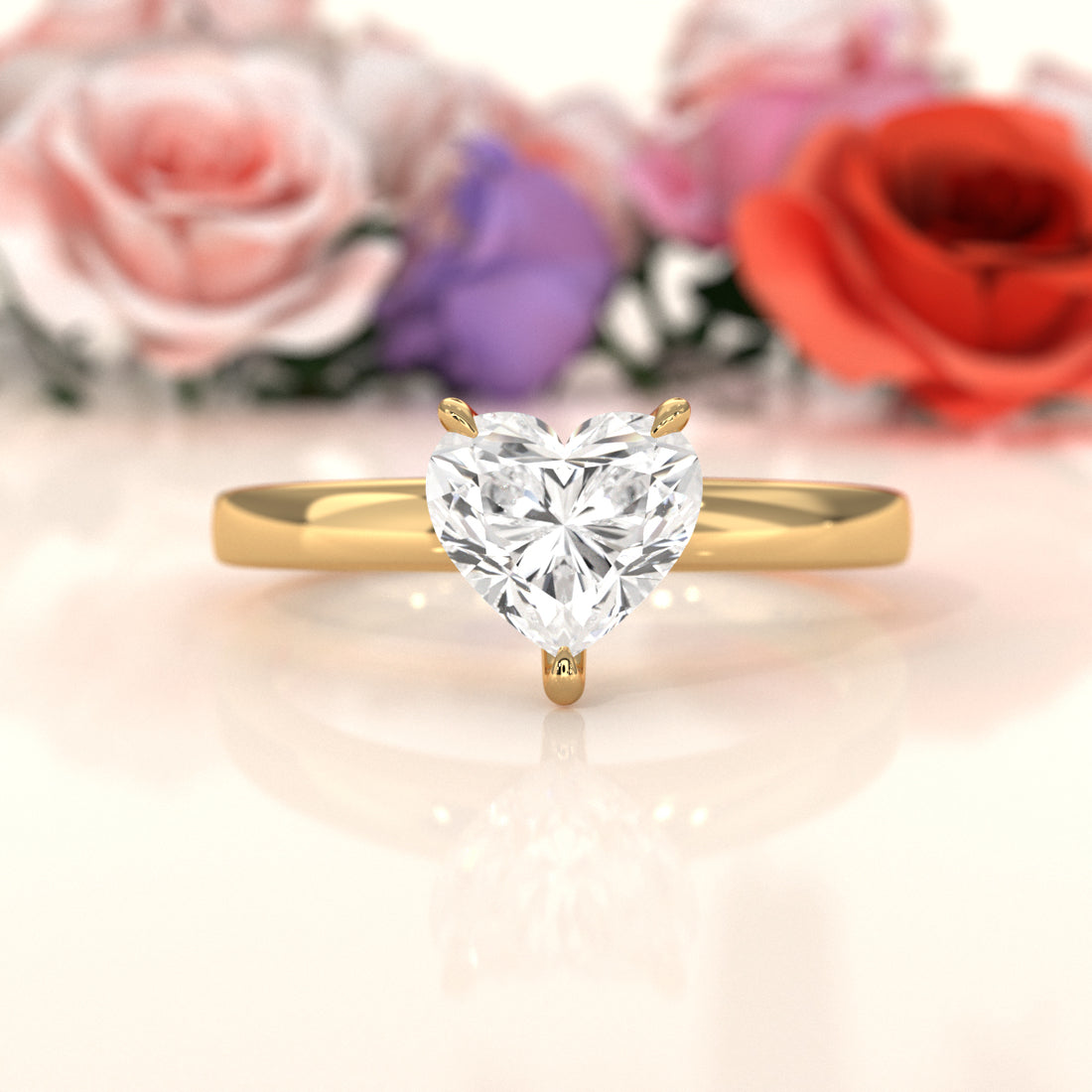 5g Lab Grown Diamond IGI Certified Flat Edge Solitaire Engagement Ring 3mm Setting 1.00 Ctw.