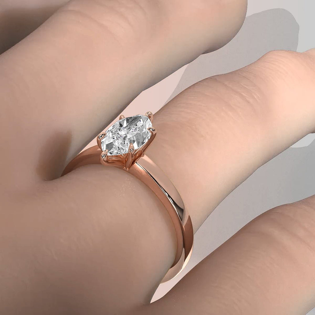 5g Lab Grown Diamond IGI Certified Flat Edge Solitaire Engagement Ring 3mm Setting 1.00 Ctw.