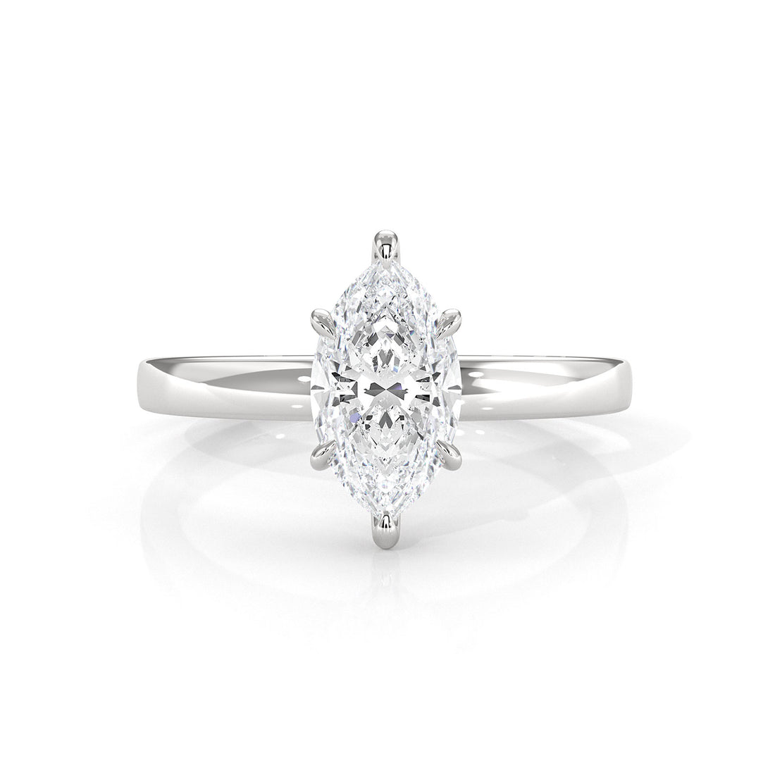 5g Lab Grown Diamond IGI Certified Flat Edge Solitaire Engagement Ring 3mm Setting 1.00 Ctw.