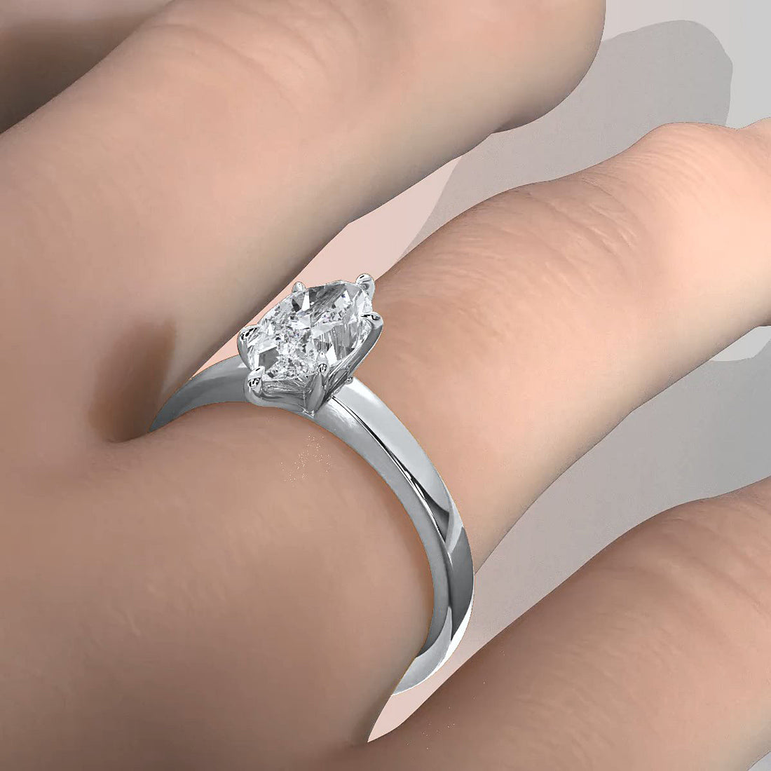 5g Lab Grown Diamond IGI Certified Flat Edge Solitaire Engagement Ring 3mm Setting 1.00 Ctw.