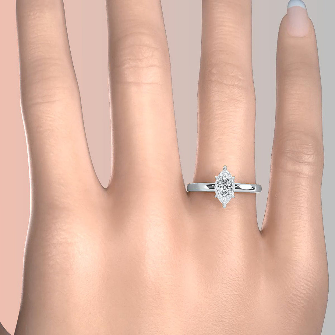 5g Lab Grown Diamond IGI Certified Flat Edge Solitaire Engagement Ring 3mm Setting 1.00 Ctw.