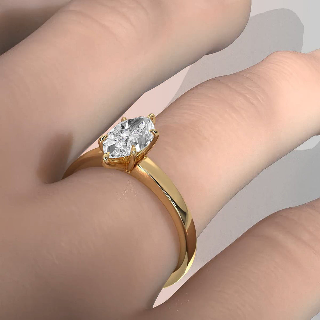 5g Lab Grown Diamond IGI Certified Flat Edge Solitaire Engagement Ring 3mm Setting 1.00 Ctw.