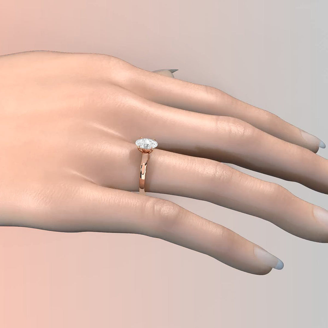 5g Lab Grown Diamond IGI Certified Flat Edge Solitaire Engagement Ring 3mm Setting 1.00 Ctw.